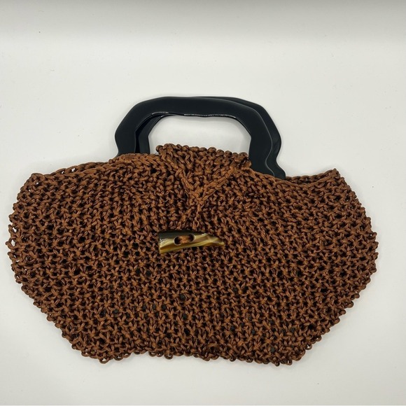 Handmade Brown Boho Crochet Tote/Bag | Vintage Style Clutch Purse - Picture 6 of 9